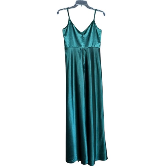 Birdy Grey Jay  Emerald Green Spaghetti Strap V-Neck Halter Top Maxi Dress S - Picture 13 of 15